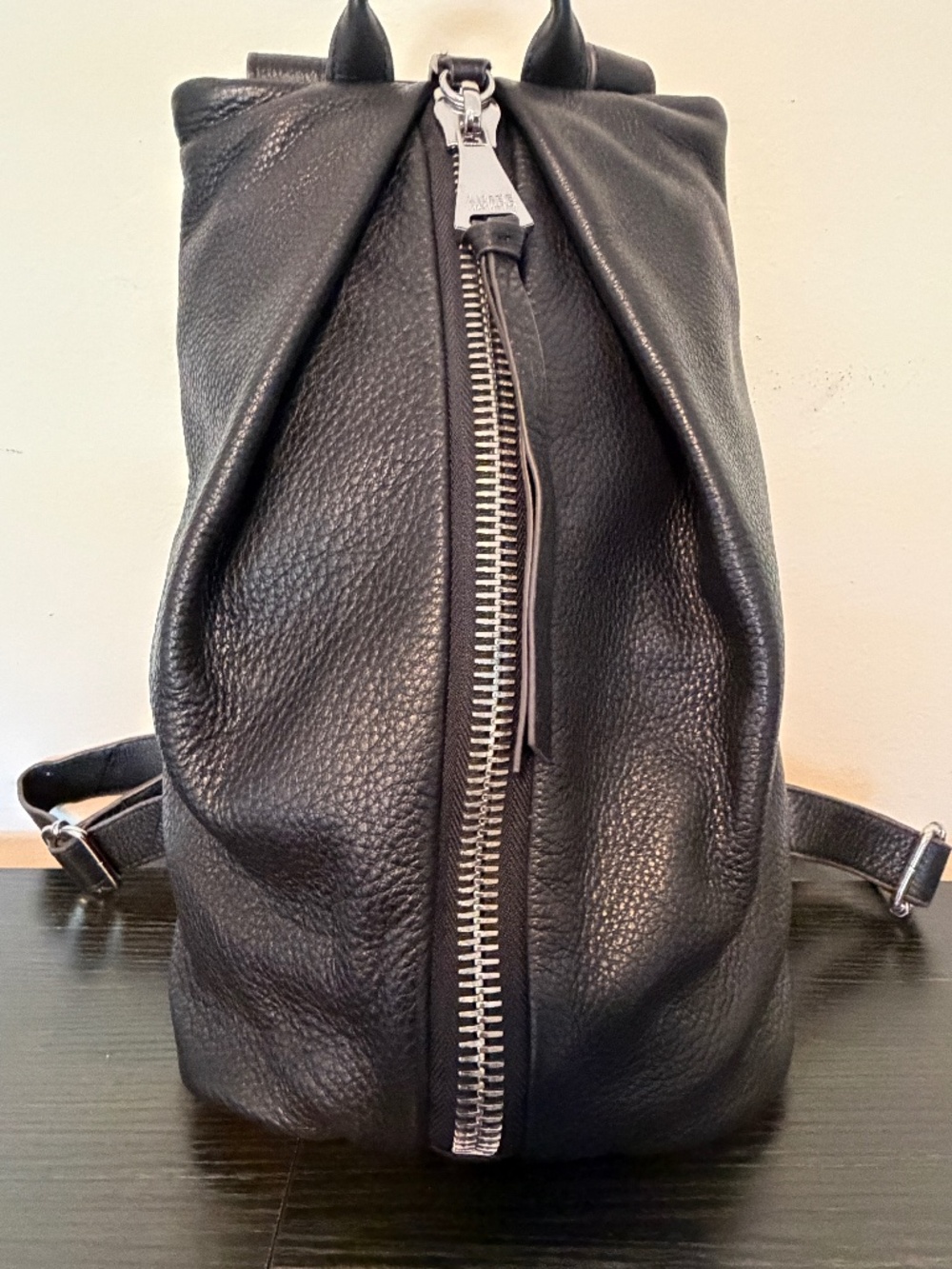 Aimee Kestenberg Tamitha Leather Backpack — Black with Silver Hardware - EUC